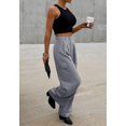 thumbnail image 3 of Pantalones cargo Dokotoo Lounge 2024 Fall Palazzo para mujer, color gris, 3 of 7