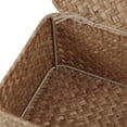 thumbnail image 6 of Wicker Woven Tissue Box Cover, Decorative Rattan Facial Tissue Holder, Vintage Seagrass Rectangular Napkin Holder Pumping Paper Case Dispenser for Bathroom, Bedroom, Shelves, Living Room (Brown), 6 of 17