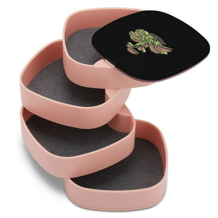 Venus Fly Trap Tshirt Carnivorous Plant Rotating Jewelry Box Travel Jewelry Case Organizer Portable Storage Boxes For Womens Rings Earrings Necklace