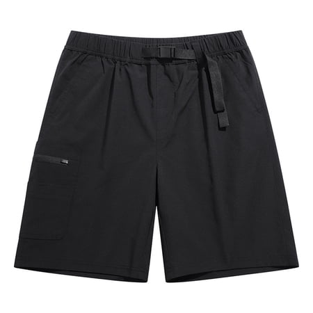 Gyexs Mens Khaki Shorts Wide Leg Streetwear Baggy Shorts Summer Lightweight Casual Shorts Outdoor Activewear Black Size XL