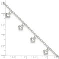 thumbnail image 2 of 6.8mm 925 Sterling Silver Polished Puffed Love Heart Anklet 9 Inch Anklet for Women - 3.2 Grams, 2 of 2