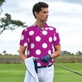 thumbnail image 3 of Fotbe Purlpe And White Polka Dot Camiseta Polo de Golf para Hombre con Estampado – Camisa Deportiva Transpirable con Cuello Abotonado-Medium, 3 of 6