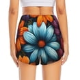 thumbnail image 2 of Lsque Colorful Blooming Flowers Printed Women's Running Shorts with Liner Pockets,Elastic Quick Dry Workout Athletic Gym Yoga Shorts,Womens High Waist Shorts-X-Large, 2 of 9