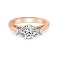thumbnail image 5 of IGI Certified 3 Carat Round Shape Lab Grown Diamond Engagement Ring | 14K Rose Gold |Denise Three stone Side Emerald Lab Diamond Ring | FG-VS1-VS2 Quality Friendly Diamonds, 5 of 7