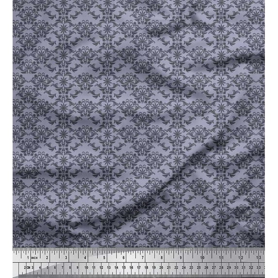 Soimoi Cotton Duck Fabric Artistic Floral Print Fabric by The Yard 56 Inch Wide