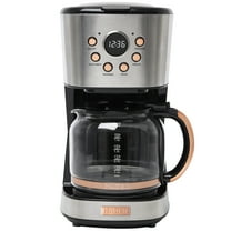 Haden Coffee Machine, 12 Cup Programmable Coffee Maker, Steel & Copper