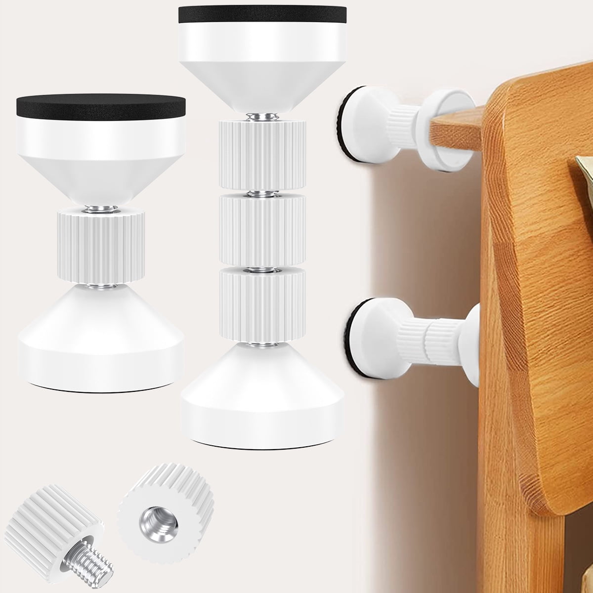 Fyjucpa 2Pcs Bed Frame AntiShake Tool Adjustable Threaded Headboard