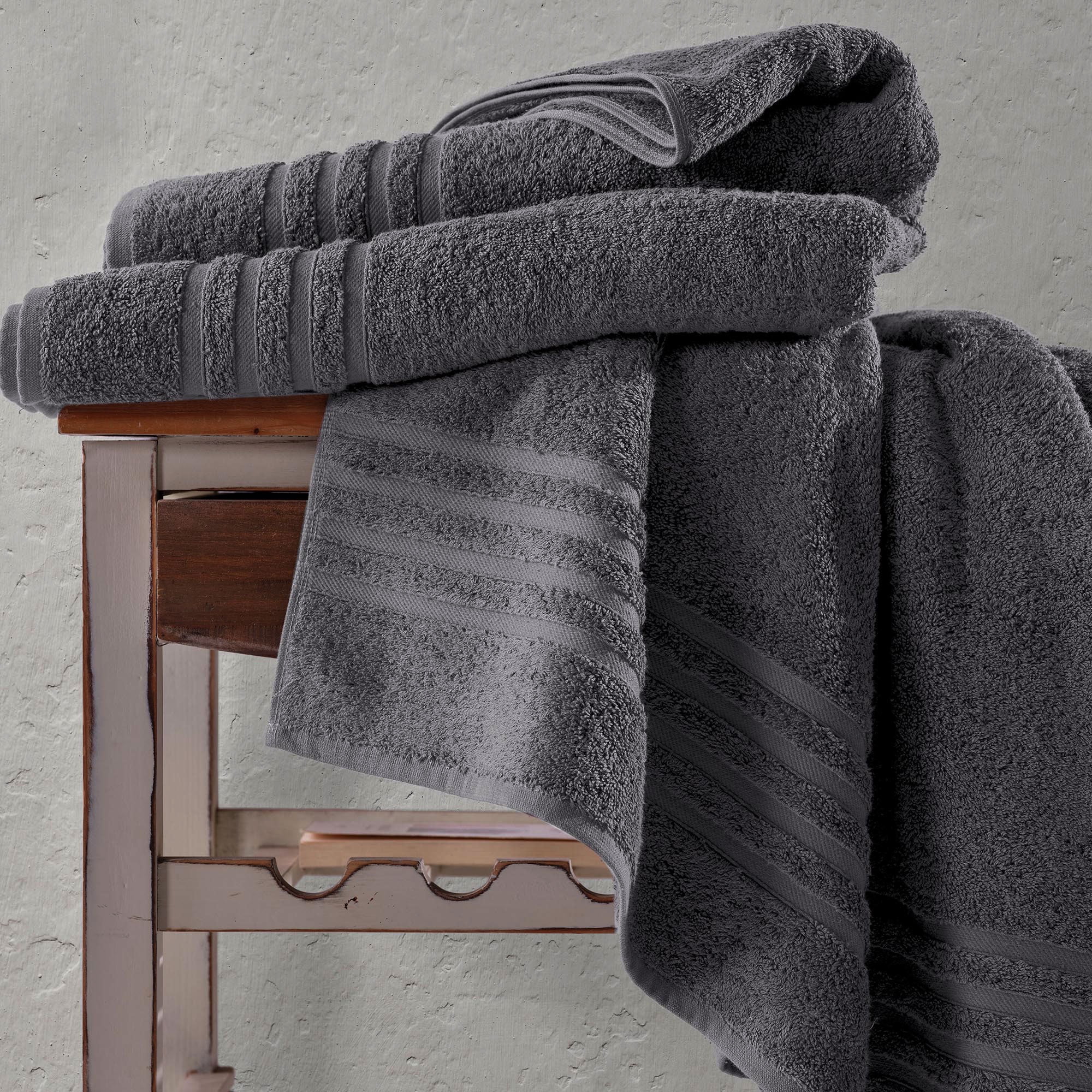 Jumbo Large Bath Sheets Towels 2 Pack Soft and Absorbent, 100% Cotton Towels (Cool Grey, Bath Sheet)