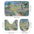 thumbnail image 3 of Shower Curtain Sets with Rugs 4 Piece Bathroom Decor Set with Non-Slip Rugs Toilet Lid Cover And Bath Mat Seaside Scenes Waterproof Shower Curtain Country Road Farm House for Bathtub Decor, 3 of 8