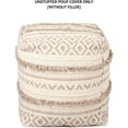 thumbnail image 6 of REDEARTH · UNSTUFFED Pouf Ottoman Cover Textured Boho Storage Cube Bean Bag Poof Pouffe Farmhouse Footrest for Living Room, Bedroom, Nursery; 100% Cotton (18"X18"X18"; Taupe Natural), 6 of 8