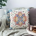 thumbnail image 2 of Boho Vintage Throw Pillow Cover Carpet Orange Blue Pattern Antique Ethnic Decorative Pillow Cases Home Decor Square 20x20 Inches Pillowcase, 2 of 6