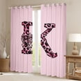 thumbnail image 2 of Erosebridal Girls Black Pink K Letter Monogrammed Black Out Curtains,Kids Cheetah Print Bow Tie Curtains Pack of 2 (42x63 Each), 2 of 6