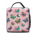 thumbnail image 3 of Butterfly and Geometric Green Pattern Insulated Lunch Bag Teens,Lunch Box for Men Women for Work,Picnic or Travel,10.2x9.5x4.3 Inches,8 Can Capacity, 3 of 6