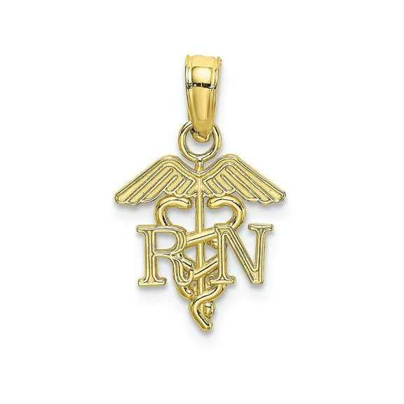 FJC Finejewelers 10k Yellow Gold Rn Caduceus Charm