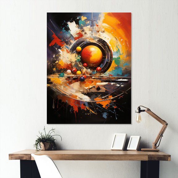 Designart "Billard Cueball Euphony An II" Billiards Metal Wall Decor