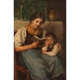 thumbnail image 2 of Franz von Defregger 17x24 Black Ornate Framed Double Matted Museum Art Print Titled: When Reading (1900), 2 of 5