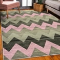 thumbnail image 3 of Chevron Decorative Rug, Zig Zag Lines Pattern on Wooden Looking Background Rustic Home Print, Quality Carpet for Bedroom Dorm and Living Room, 6 Sizes, Pale Khaki, by Ambesonne, 3 of 4