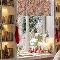 thumbnail image 3 of Christmas Valances for Windows, 42 x 18in, Snowman Gingerbread Man Xmas Tree Candy Coral Pink Rod Pocket Kitchen Valance Curtain Light Filtering Window Treatments for Living Room Bedroom, 1 Panel, 3 of 7