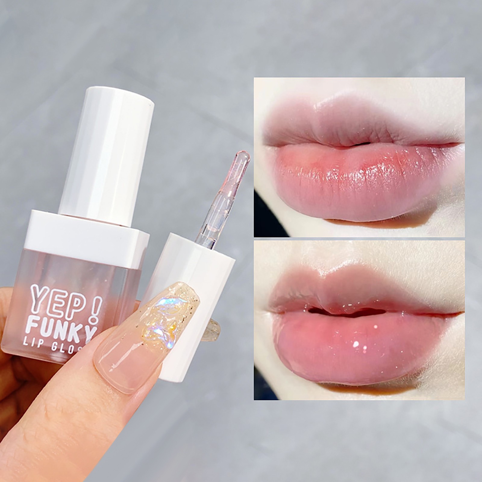 Hsmqhjwe Chapped Lip Glaze Girls for Women Double Velvety Lasting Lipgloss Long Lips Non-Stick and Lipsticks Lipstick Gloss Head Cup Cosmestis Liquid