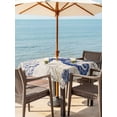 thumbnail image 4 of Square Outdoor Tablecloth with Umbrella Hole Blue Seahorse Coastal Outside Table Cloth Waterproof Patio Table Cover Starfish Summer Beach Vintage Zipper Tablecloths for Picnic Camping 54x54 Inch, 4 of 8