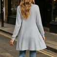thumbnail image 3 of yardsong Womens Cardigan Sweaters Lightweight Shawl Collar Open Front Long Sleeve Casual Dressy Loose Fit Cardigans with Pockets Gray,S, 3 of 6