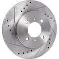 thumbnail image 2 of New Cross-drilled and Slotted Brake Disc Compatible With Mitsubishi Mirage DE 4 Cyl 1.8L Mirage LS 4 Cyl 1.8L Lancer SE 4 Cyl 2.0L 1998-2007 By 31300 145377 4886973 60072033 31300G, 2 of 7