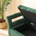 thumbnail image 2 of GZXS Green Velvet Storage Bench, 68" Upholstered Sofa Ottoman Bench with Armrests and Hidden Storage, Solid Wood Frame and Metal Legs, Easy Assembly, 2 of 7