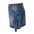 thumbnail image 4 of RUTAYY Women Slim Fit Distressed Denim Skirt Stylish Bodycon Cargo Jean Skirt Solid Color Flowy Swing Skirts, 4 of 6