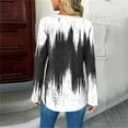 thumbnail image 4 of Fashion Women's Casual Printed Comfortable Long Sleeved Blouse T-Shirt Top With Buttons, 4 of 8