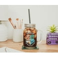 thumbnail image 6 of Harry Potter Hogwarts Crest 21 Ounce Glass Mason Jar With Lid and Straw, 6 of 7