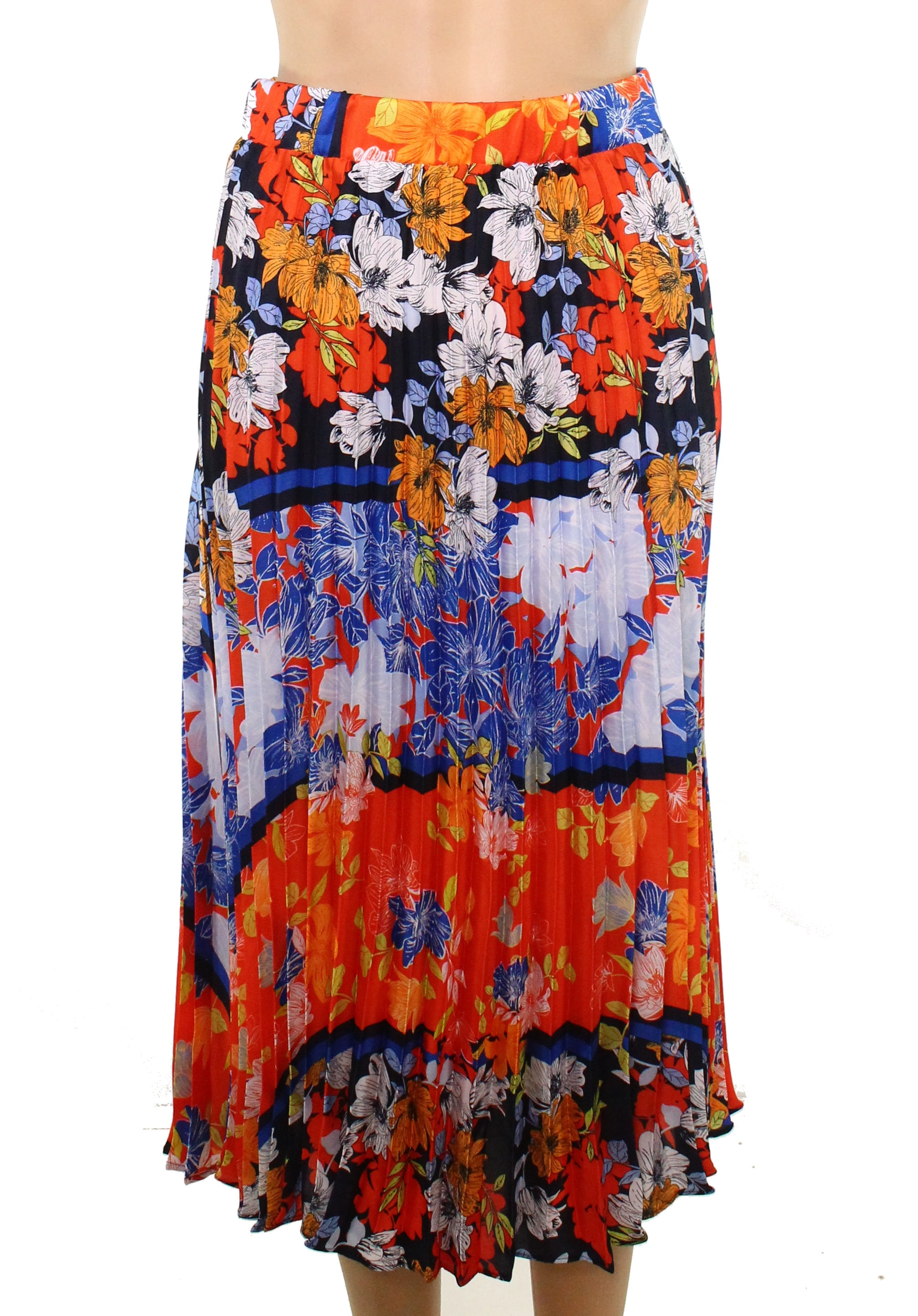 Skirts Pleated Mid-Rise Floral Print ...