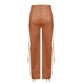 thumbnail image 4 of safuny Women's Pants Tassel Pants For Lady Wife Daughter Girlfriend Fashion Full Length Trousers High Waist Knitted Solid Color Comfy Lounge Casual Yellow XXL, 4 of 6