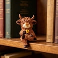 thumbnail image 4 of YYV Durable Resin Cow Tabletop Figurine Highland Cow Sculpture Shelf Mantel Decorative Accent For Home 1-Pack, 4 of 9