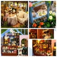thumbnail image 4 of DIY Miniature Rose Garden Tea House Dollhouse Kit, 3D Wooden Building Model with LED Lights, Creative Craft Gift for Adults & Teens, 4 of 8