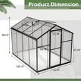 thumbnail image 2 of 6' x 8' Walk-in Polycarbonate Greenhouse – Outdoor Garden Greenhouse Kit with Aluminum Frame, Lockable Door & Adjustable Roof Vents for Backyard, Patio, or Garden, 2 of 8