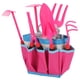 thumbnail image 4 of Juego de jardinería para niños, juego de simulación, delantal, sombrero para el sol, guantes, kit de herramientas de jardinería para niños pequeños, color rosa, 4 of 14