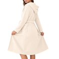 thumbnail image 4 of Plus Size Robe for Women Fleece Loungewear Oversized Warm Women's Robes Bath Womens Bathrobe White, 4 of 9