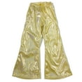 thumbnail image 2 of CUZIBR Sweatpants For Girls Glitter Sequin Pants Sparkly Shiny Flared Trousers Stage Performance Yoga Belly Dance Tights Soft Stretch Kids Athletic Pants,Gold,11-12 Years, 2 of 3