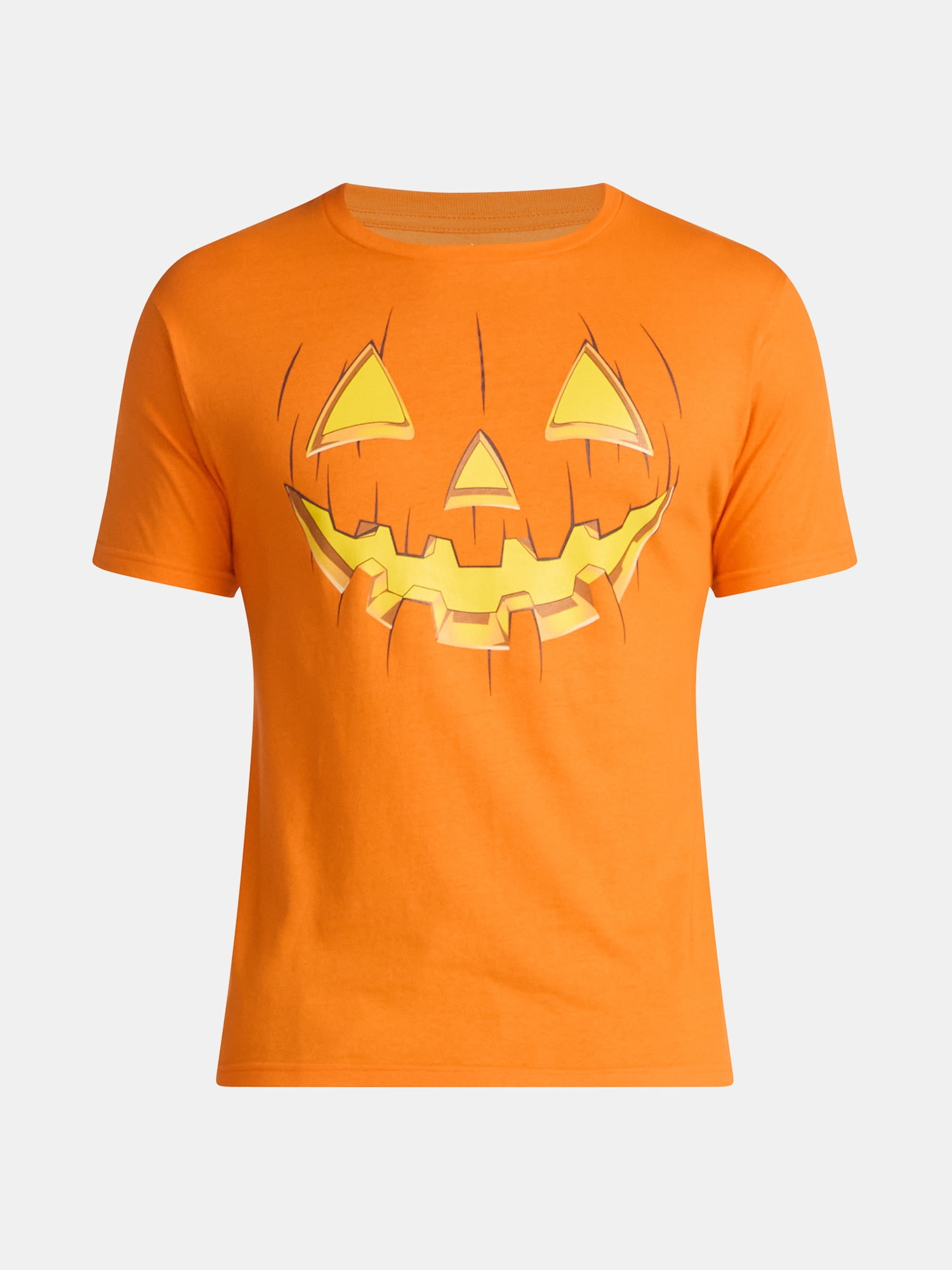 Halloween Men's Pumpkin Jack O' Lantern Smile Graphic Tee Shirt from Way to Celebrate, Sizes XS-3XL