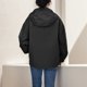 thumbnail image 5 of Gibobby Abrigos talla grande Chaqueta unisex de color sólido para escalada en montaña al libre, otoño e invierno, ajuste holgado, ropa de abrigo informal para parejas a de viento (Negro, L), 5 of 5