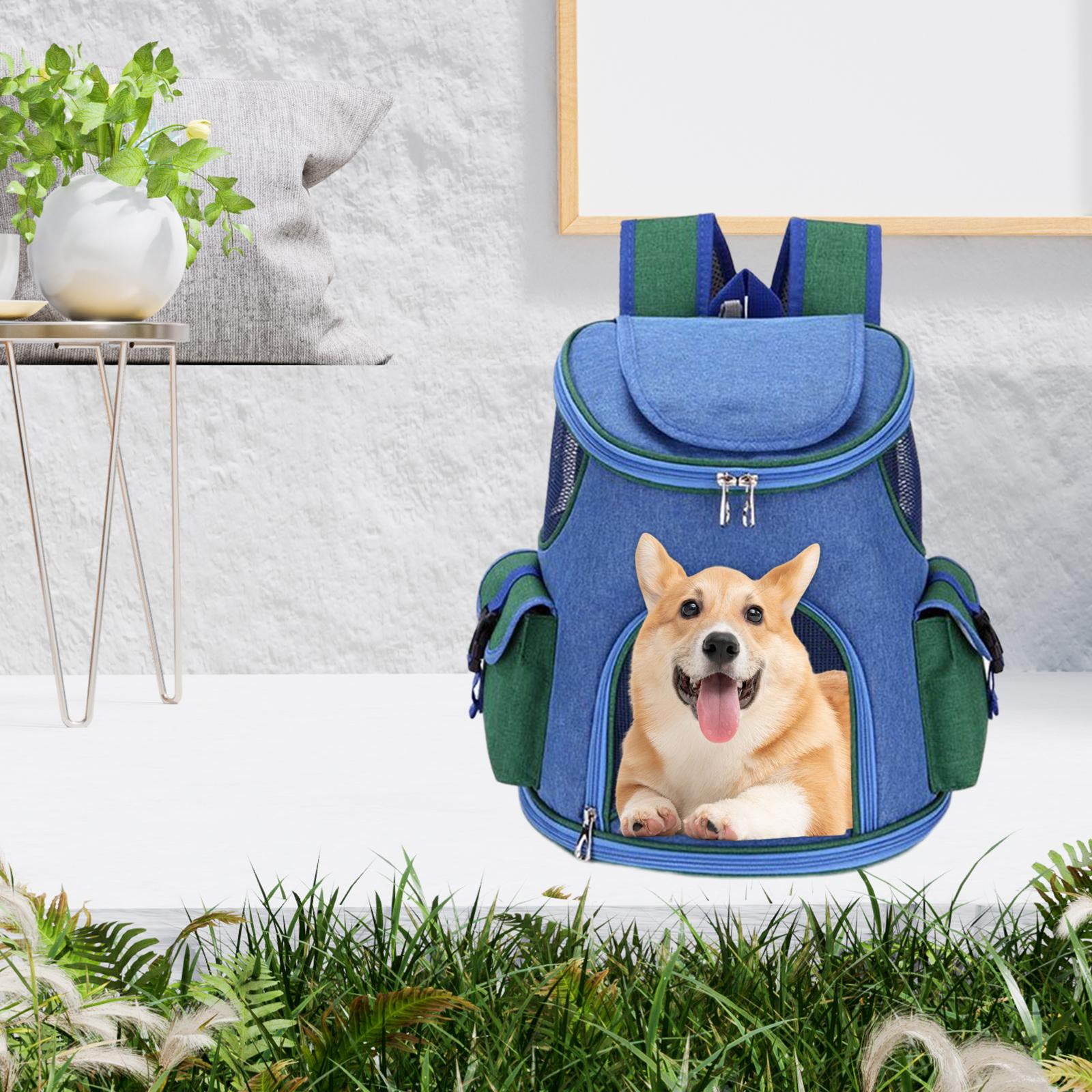 Bvdfgk Pet Carrier Backpack Adjustable Strap 2 Side Bags Carrying Bags Dog Carriers Pet Dark Blue 14lb