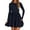 Black, variant on Fall Dresses for Women Casual Long Sleeve Bubble Cute Crew Neck A Line Mini Short Dress with Pockets