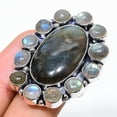 thumbnail image 2 of Natural Labradorite Gemstone Handmade 925 Sterling Silver Ring Size 8.5, 2 of 2