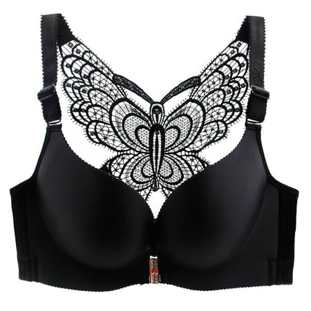 

Ladies Seamless Bra Beautiful Back Butterfly Front Buckle Push Up Bra No Steel Rings Comfortable Sports Bra Plus Size Sexy Bra