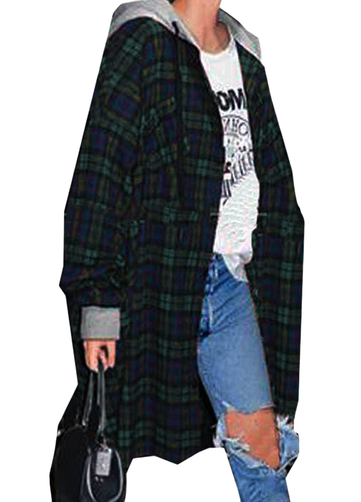 checked shirt hoodie women's
