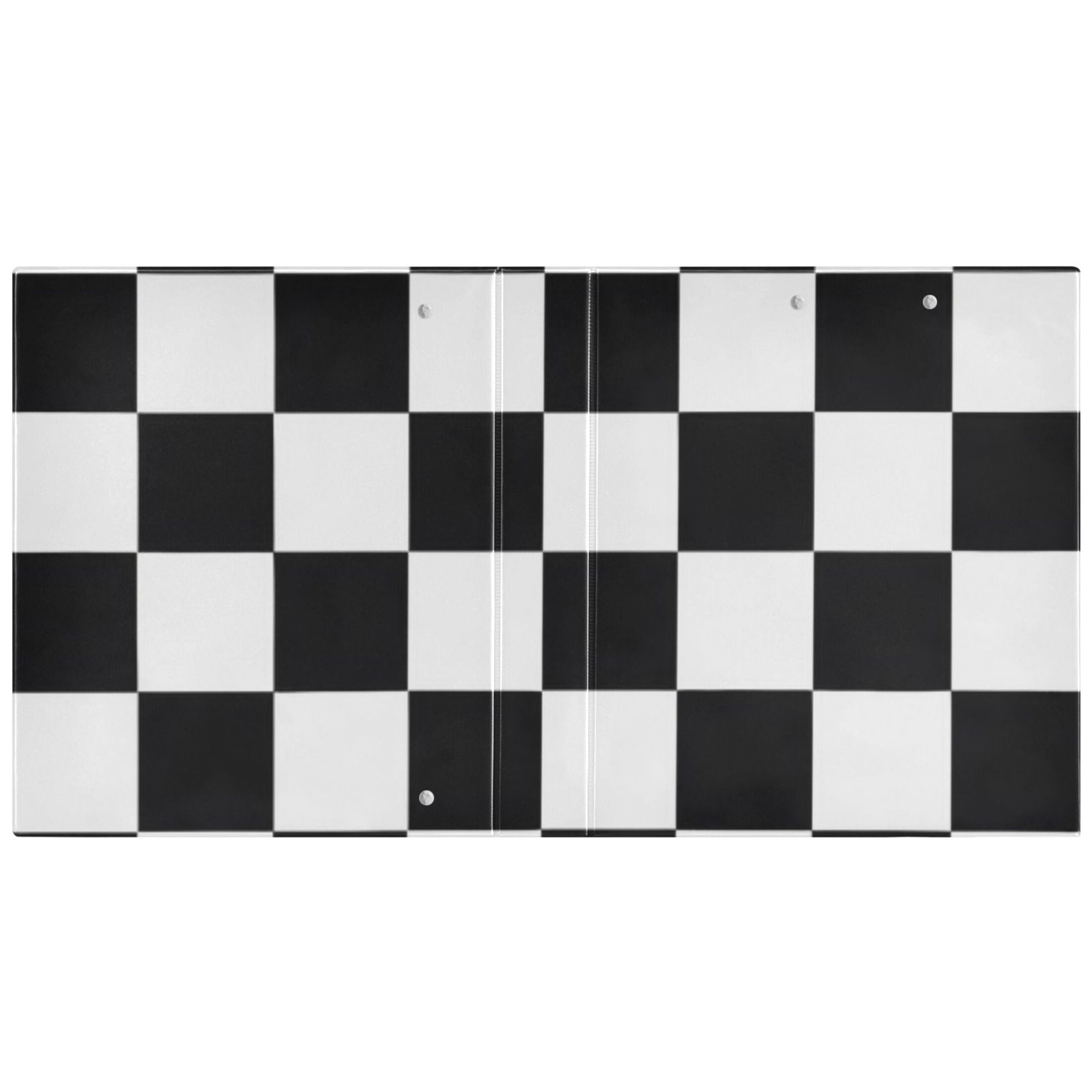 Black White Checkerboard 3 Ring Binders 1.5 inch Hardcover File Folders with Interior Pockets A4 Size Organizer for School Office Hospital