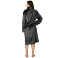 thumbnail image 3 of PAVILIA Womens Housecoat Zip Robe, Fleece Zip Up Front Robe Bathrobe, Plush Warm Zipper House Coat Lounger for Women Ladies Elderly with Satin Trim, Pockets, Long - Black (Small/Medium), 3 of 10