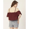 thumbnail image 2 of Moomaya Women Printed Off Shoulder Viscose Top, Ruffled Summer Crop Top, 2 of 8