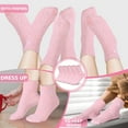 thumbnail image 4 of 5 Pairs Bow Fuzzy Socks for Women Winter Warm Slipper Socks Plush Coral Fleece Gift for Christmas Spa Home Sleeping, 4 of 7