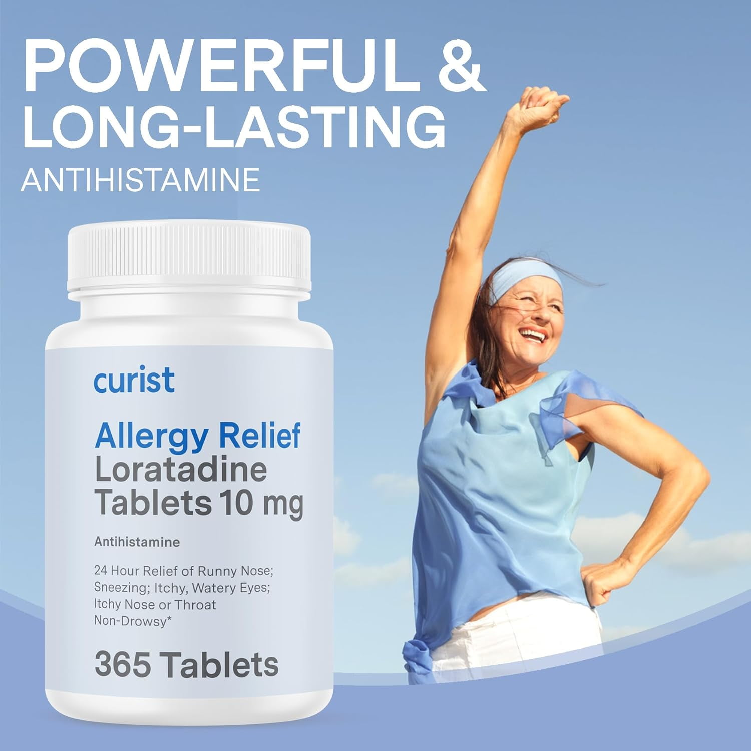 Curist Allergy Relief Loratadine 10 mg 365 Ct Tablets | Non-Drowsy 24 Hour Antihistamine Allergy Medicine for Adults | Compare to Claritin & Alavert